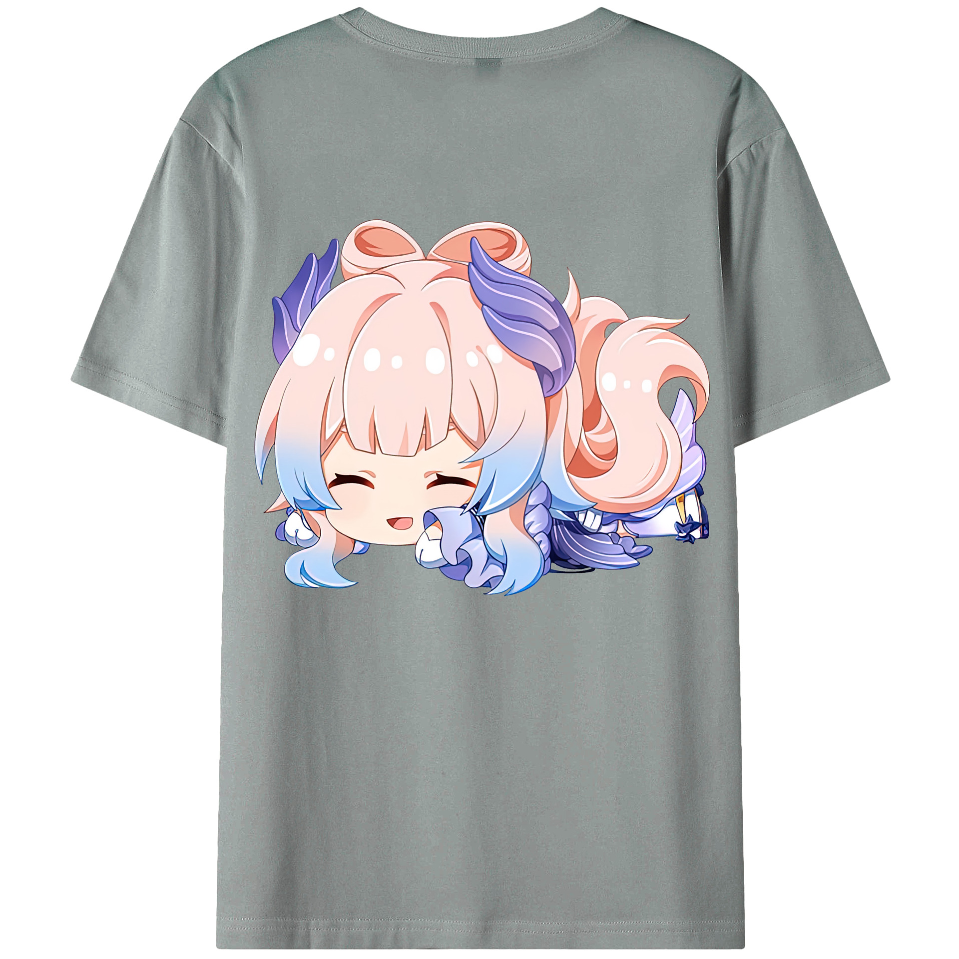 げんし神 珊瑚宮心海 サンゴノミヤ・ココミ genshin Sangonomiya Kokomi 綿100％ メンズ半袖Tシャツ（バックプリント） 通気性